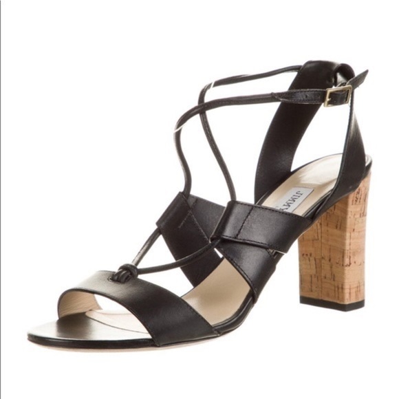 Jimmy Choo Margo 80 Cork Heeled Sandals Size 35 - Picture 1 of 6